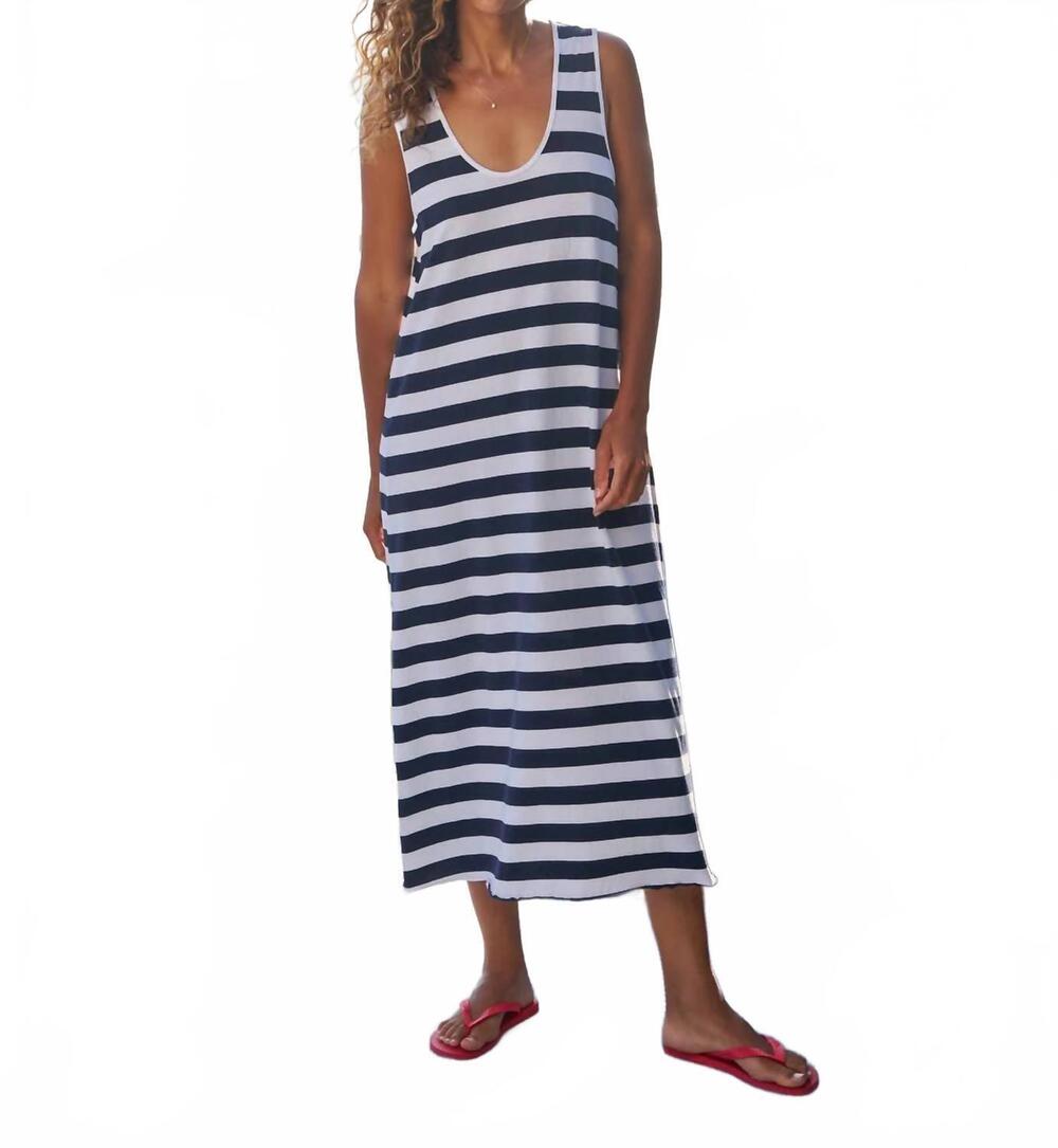 NEW FRANK & EILEEN dylan scoop neck midi dress in nautical stripe
